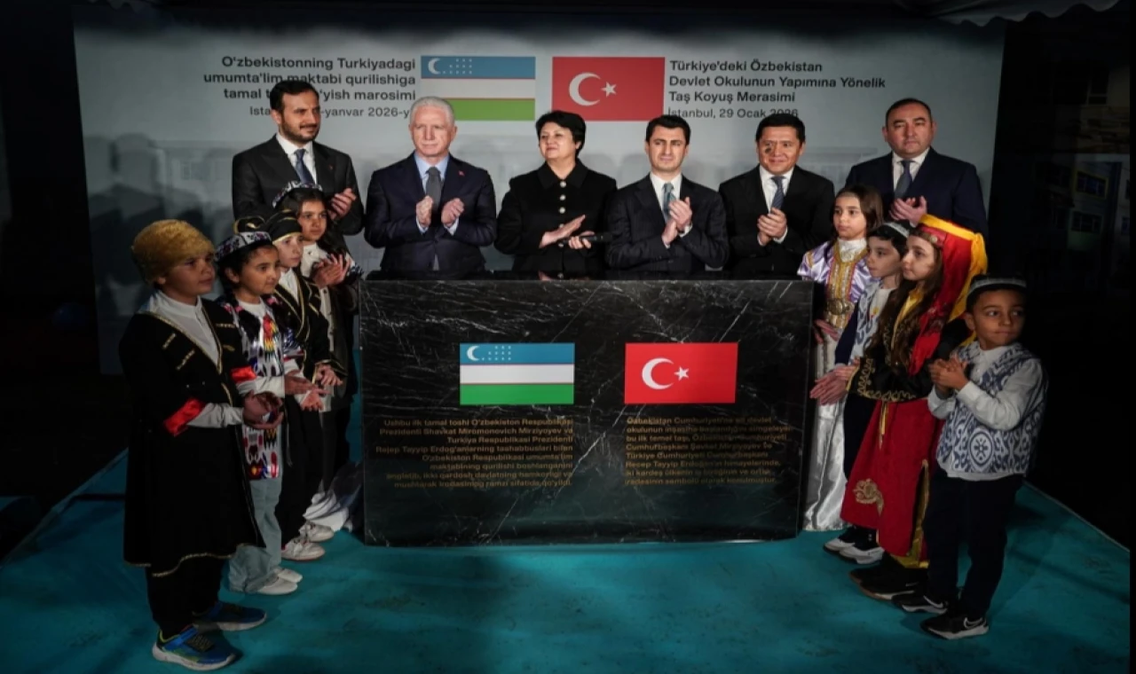 Türkiye’deki Özbekistan Devlet Okulu’nun yapımına yönelik ’Taş Koyuş’ merasimi düzenlendi