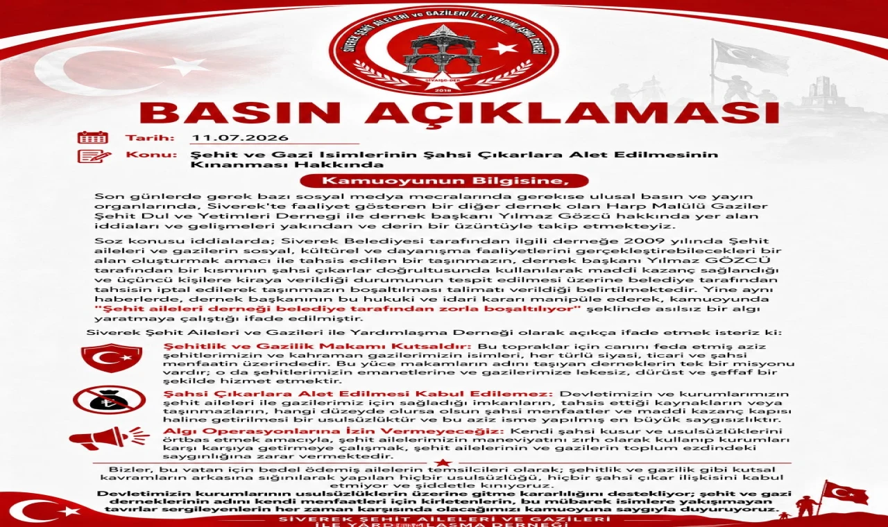 Siverek Şehit Aileleri ve Gazileri Derneğinden Basın Açıklaması