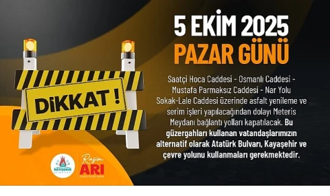 5 Ekim Pazar Günü O Şehirde Yollar Trafik'e Kapanacak