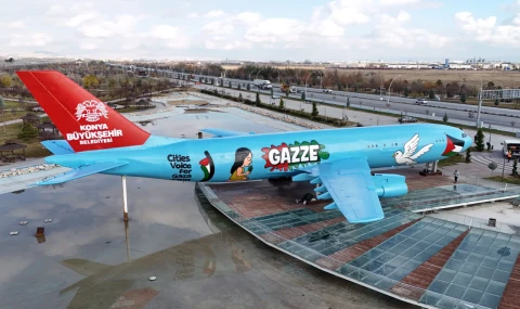 Konya’ya gelenler ’Gazze’ mesajıyla karşılanıyor