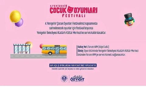 4. Yenişehir Çocuk Oyunları Festivali başlıyor