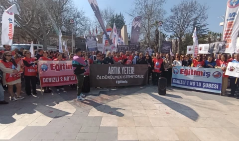 Eğitim-İş Denizli’den Öldürülen Öğretmen İçin Protesto Yürüyüşü
